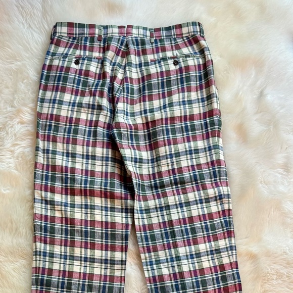 Brooks Brothers Baird McNutt Irish Linen Madras Pants - Picture 4 of 8
